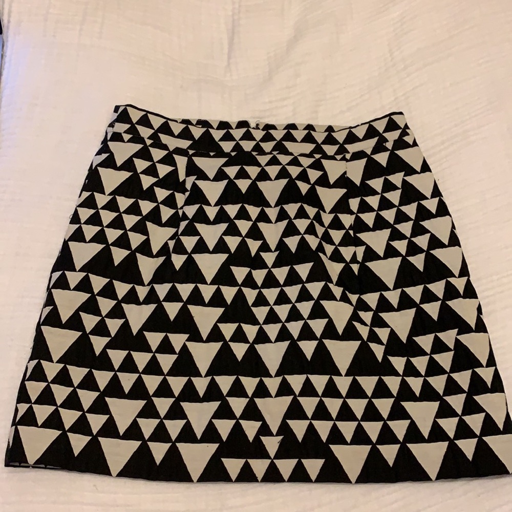 J. Crew Factory black and white Jacquard skirt